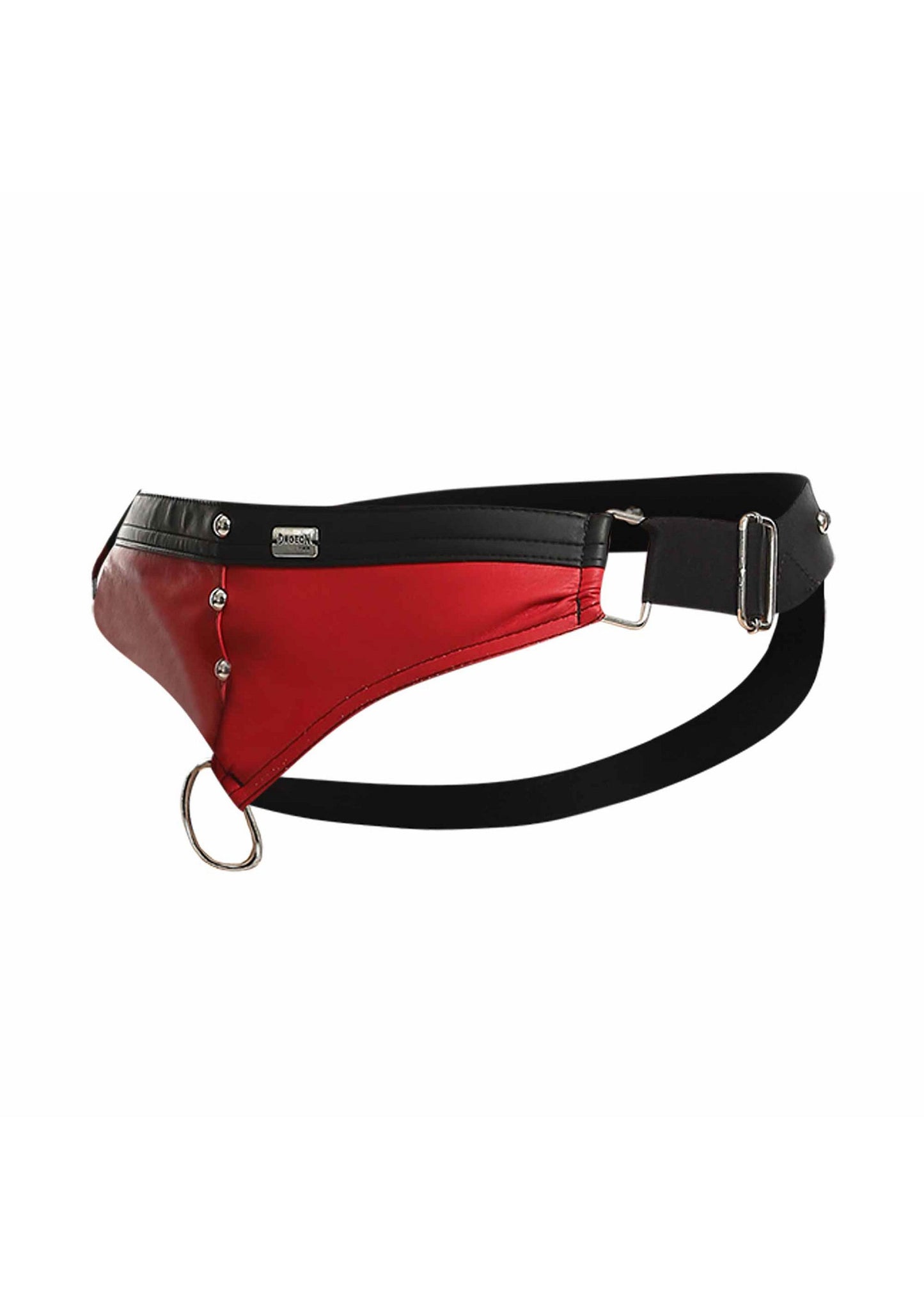MOB Eroticwear Dngeon Cockring Jockstrap RED O/S - 4