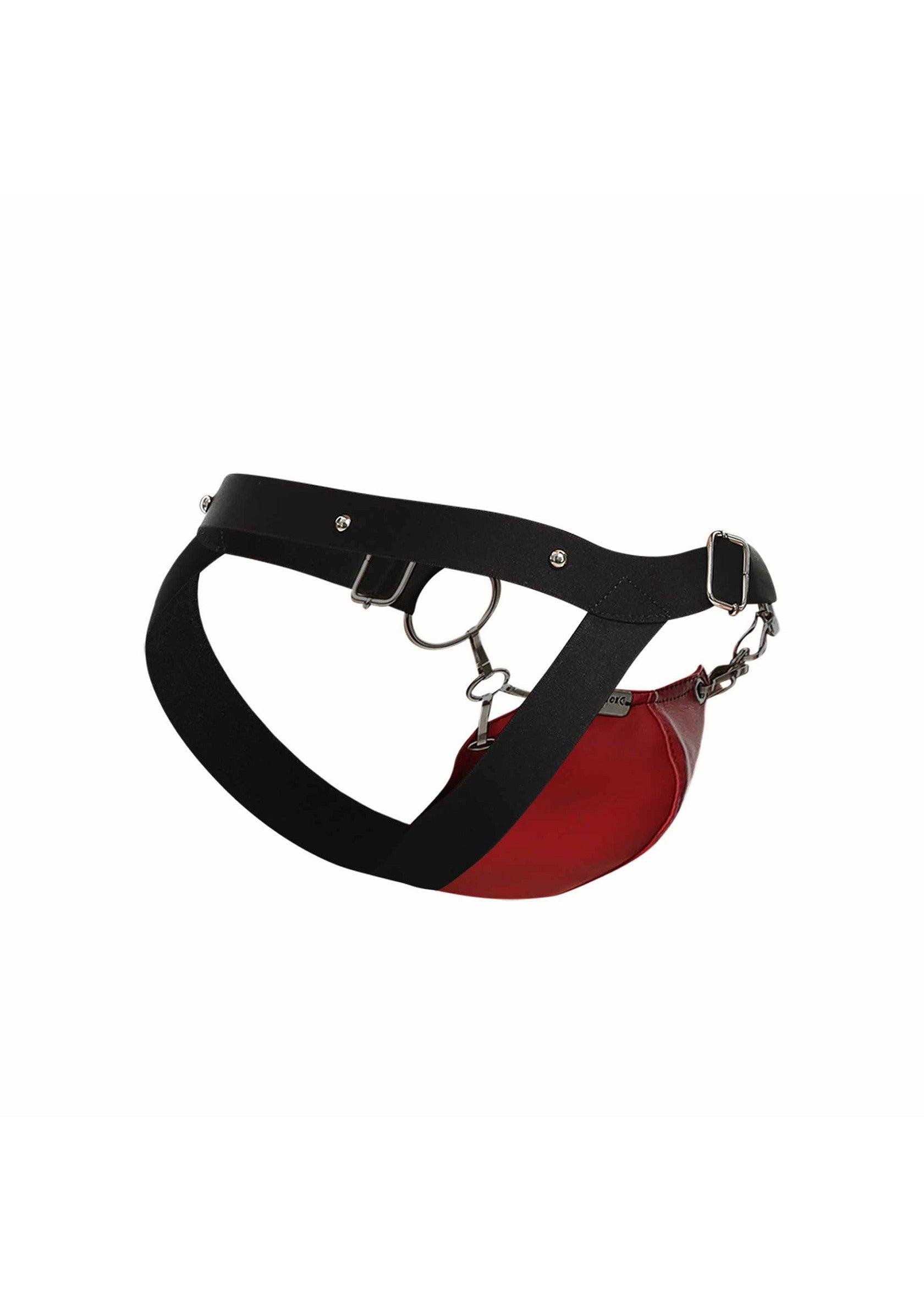 MOB Eroticwear Dngeon Snap Jockstrap RED O/S - 2