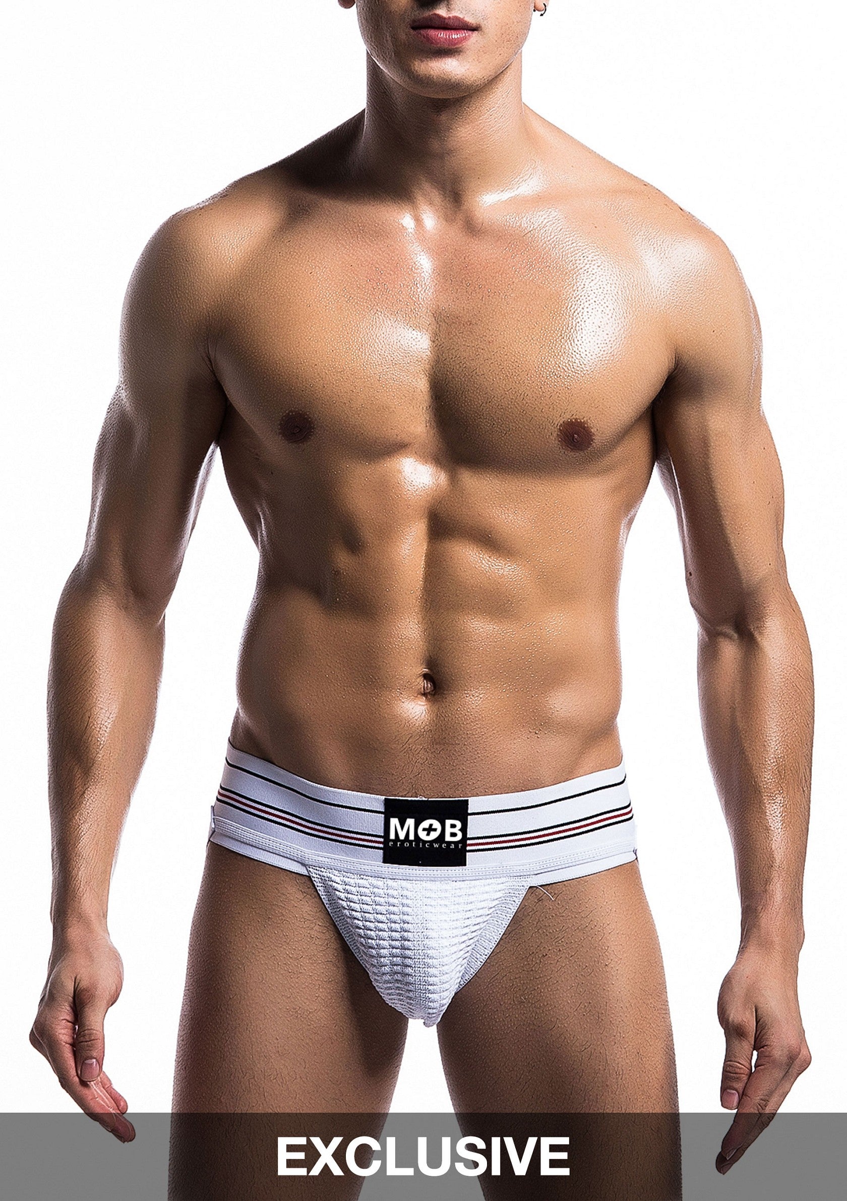 MOB Eroticwear Fetish Classic Wide Jockstrap BLACK S - 1