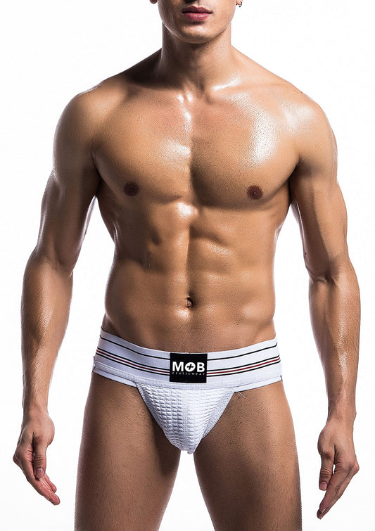 MOB Eroticwear Fetish Classic Wide Jockstrap - Wit