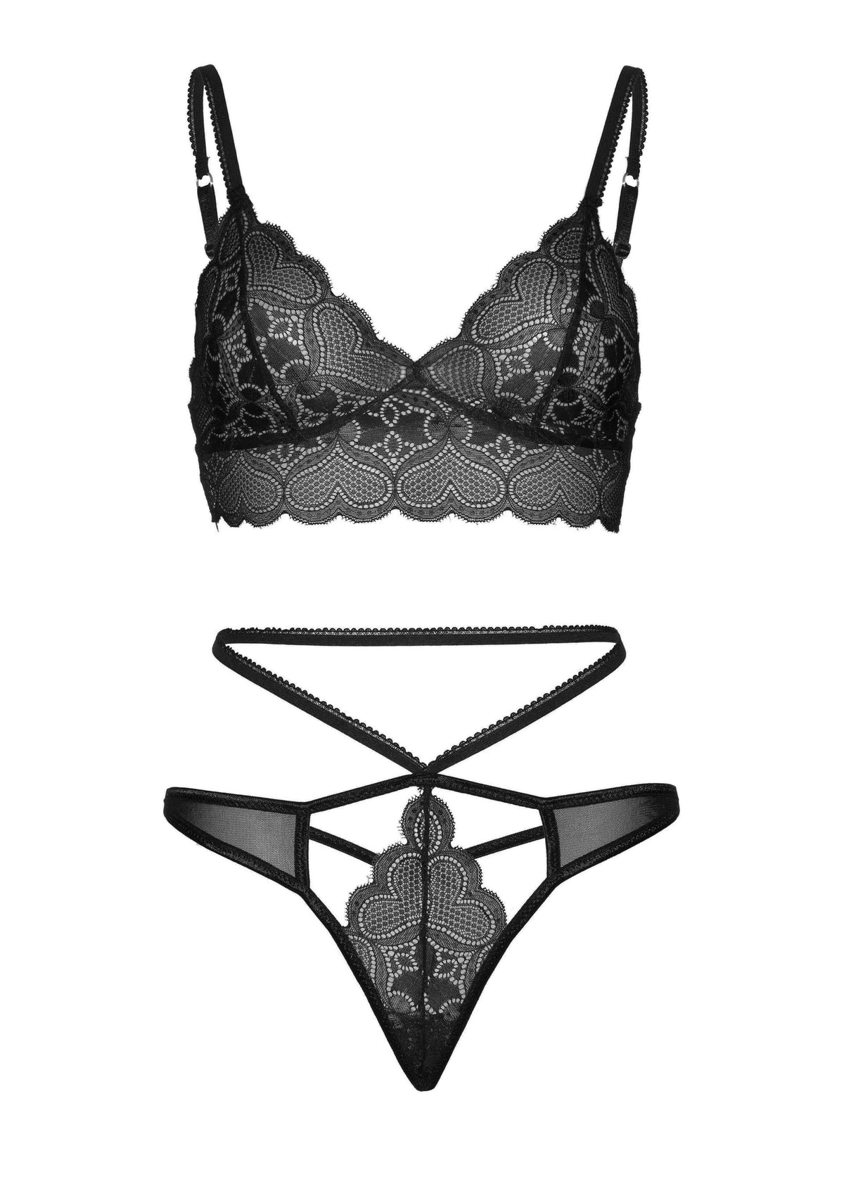 Sweetheart Bralette and String BLACK M/L - 4