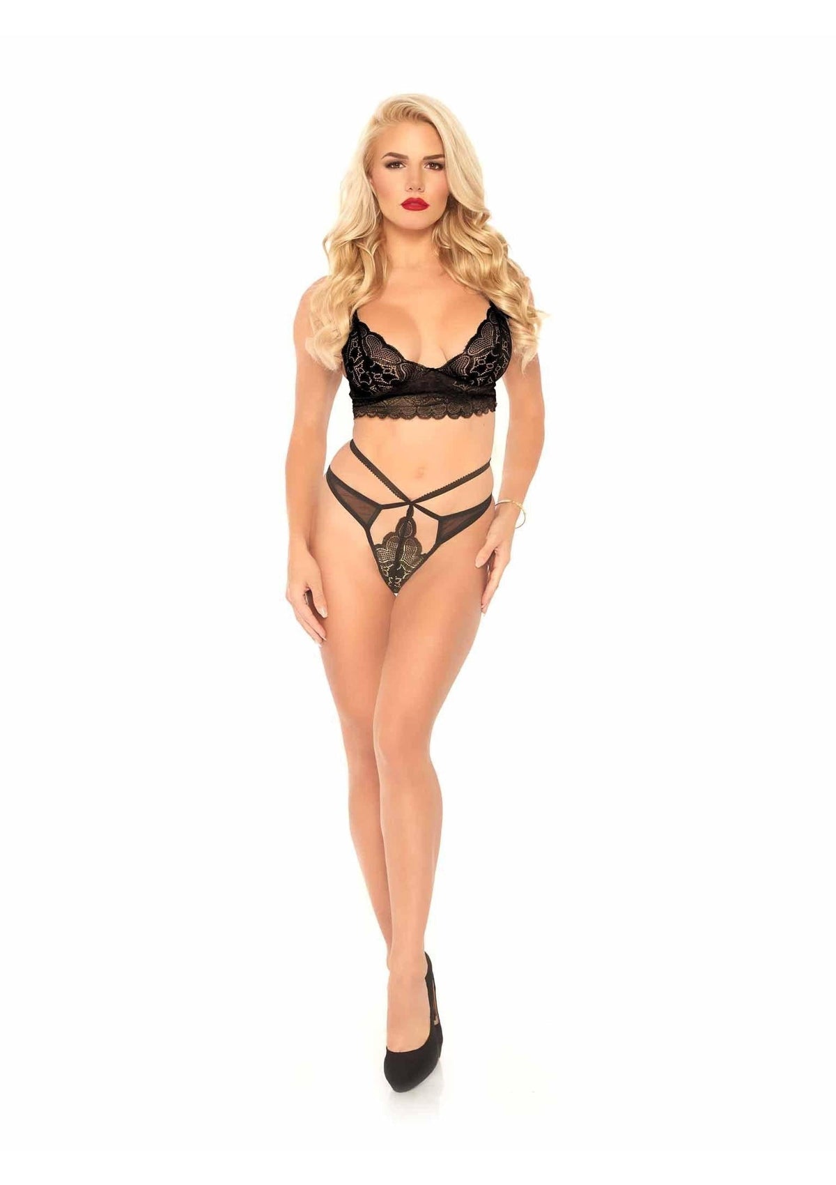 Sweetheart Bralette and String BLACK M/L - 5