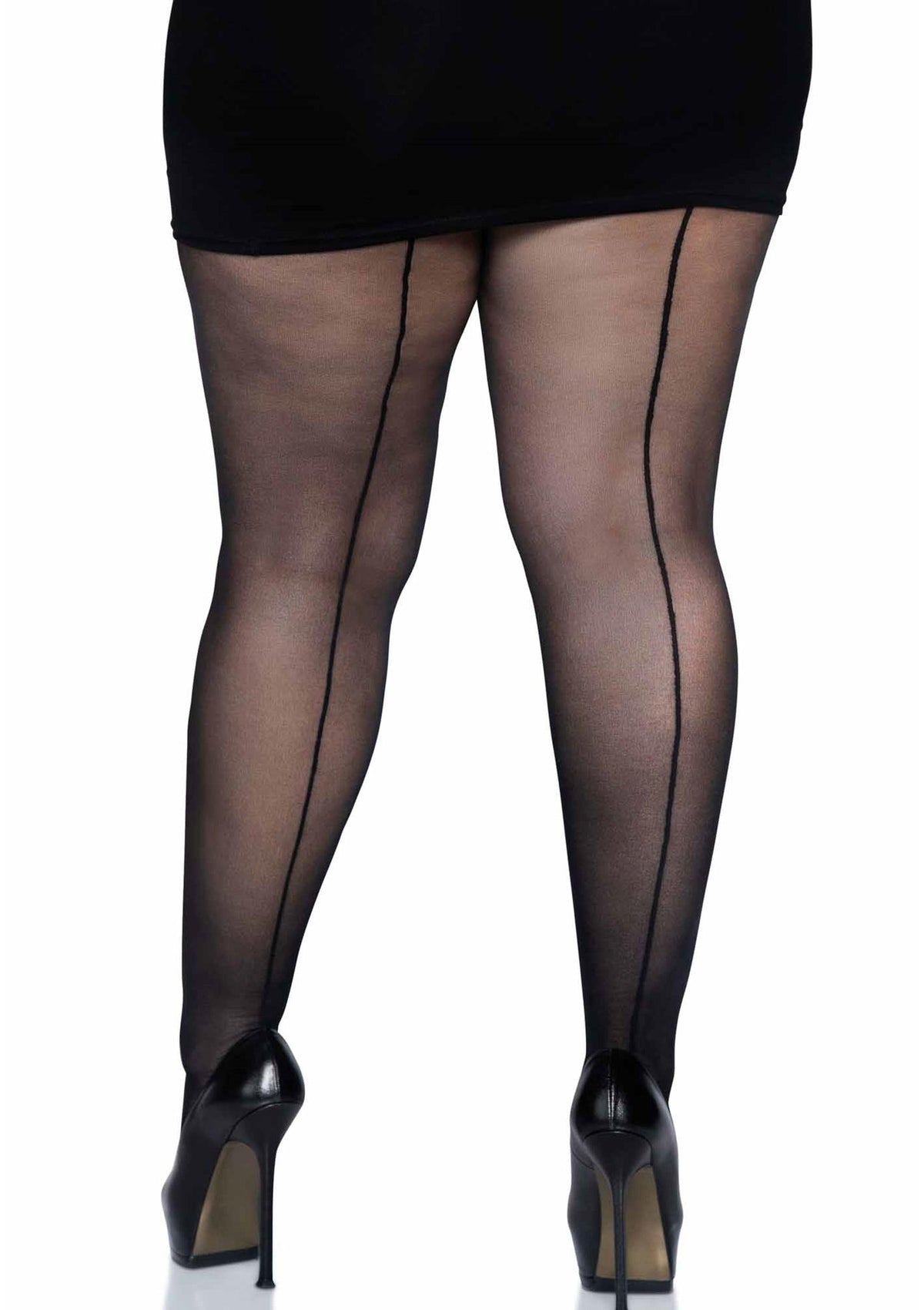 Plus Backseam Pantyhose BLACK 1X/2X - 4