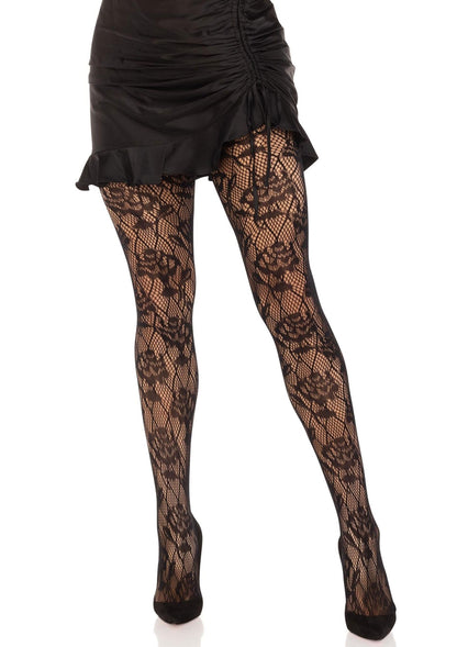 Wild Rose Net Pantyhose BLACK O/S - 0