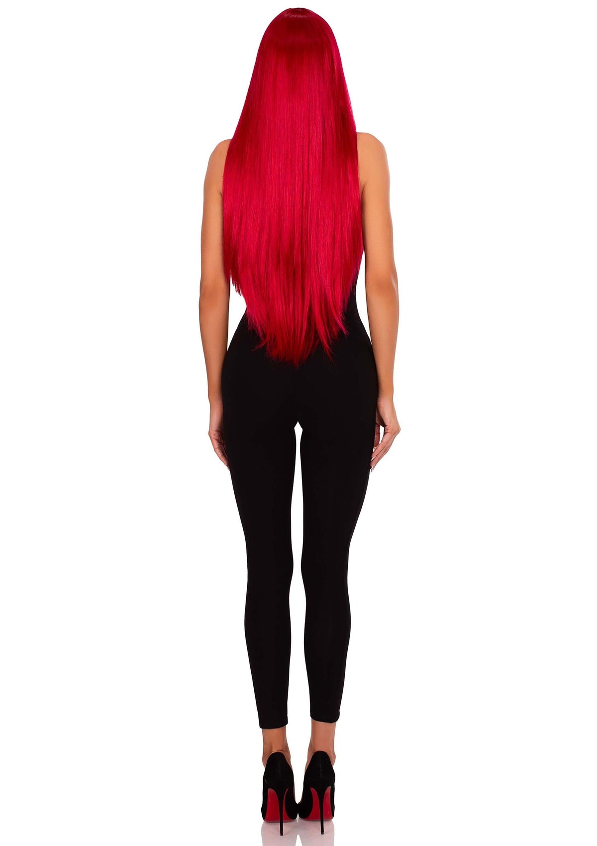 Long Straight Center Part Wig RED O/S - 4