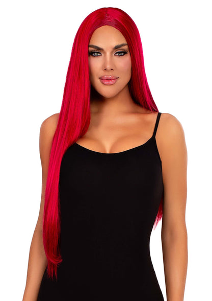 Long Straight Center Part Wig RED O/S - 1
