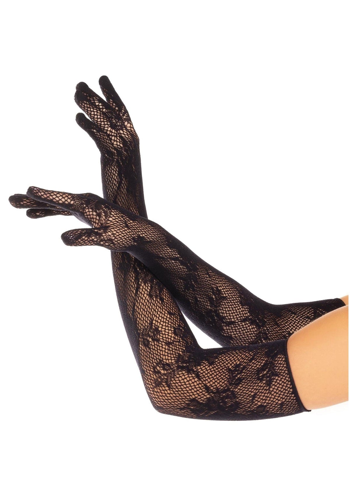 Opera Length Floral Net Gloves BLACK O/S - 0