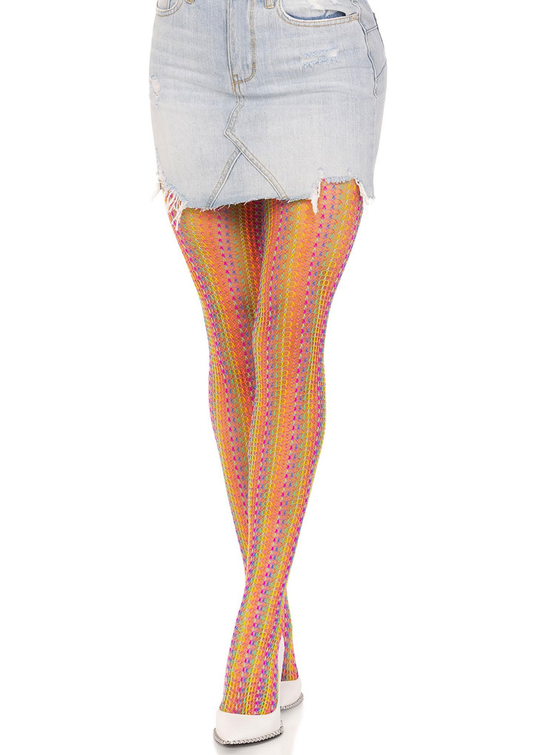 Leg Avenue Rainbow crochet net tights
