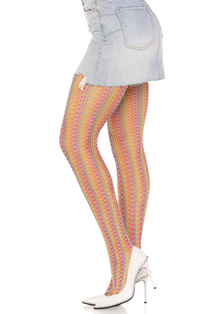 Leg Avenue Rainbow crochet net tights MULTICOLOR O/S - 0