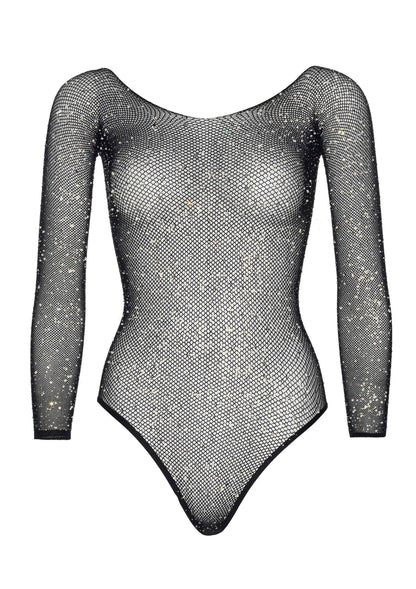Leg Avenue Fishnet thong back bodysuit BLACK O/S - 5