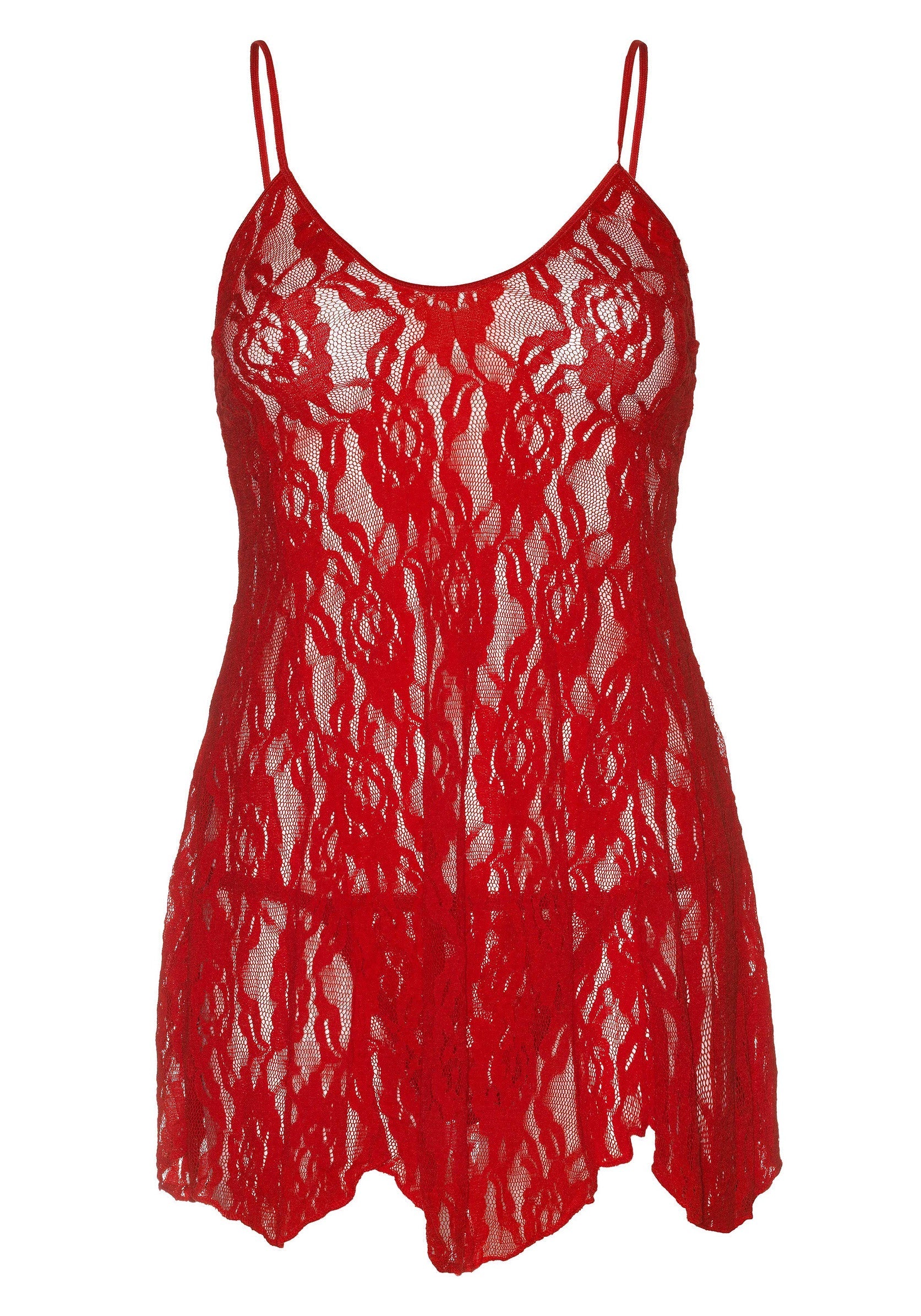 Plus Rose Lace Flair Chemise BLACK PLUS - 0