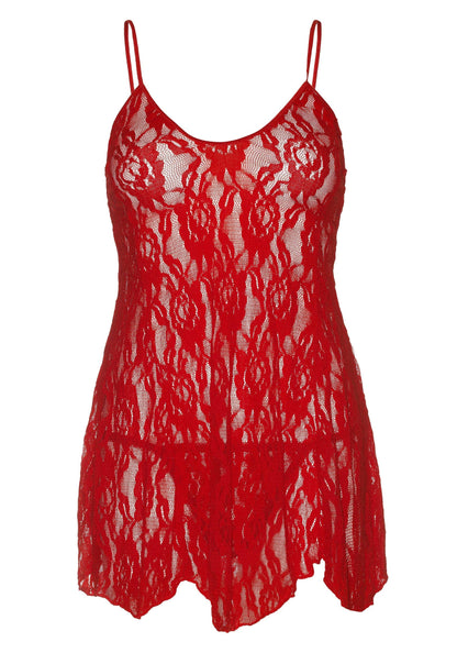 Plus Rose Lace Flair Chemise BLACK PLUS - 0
