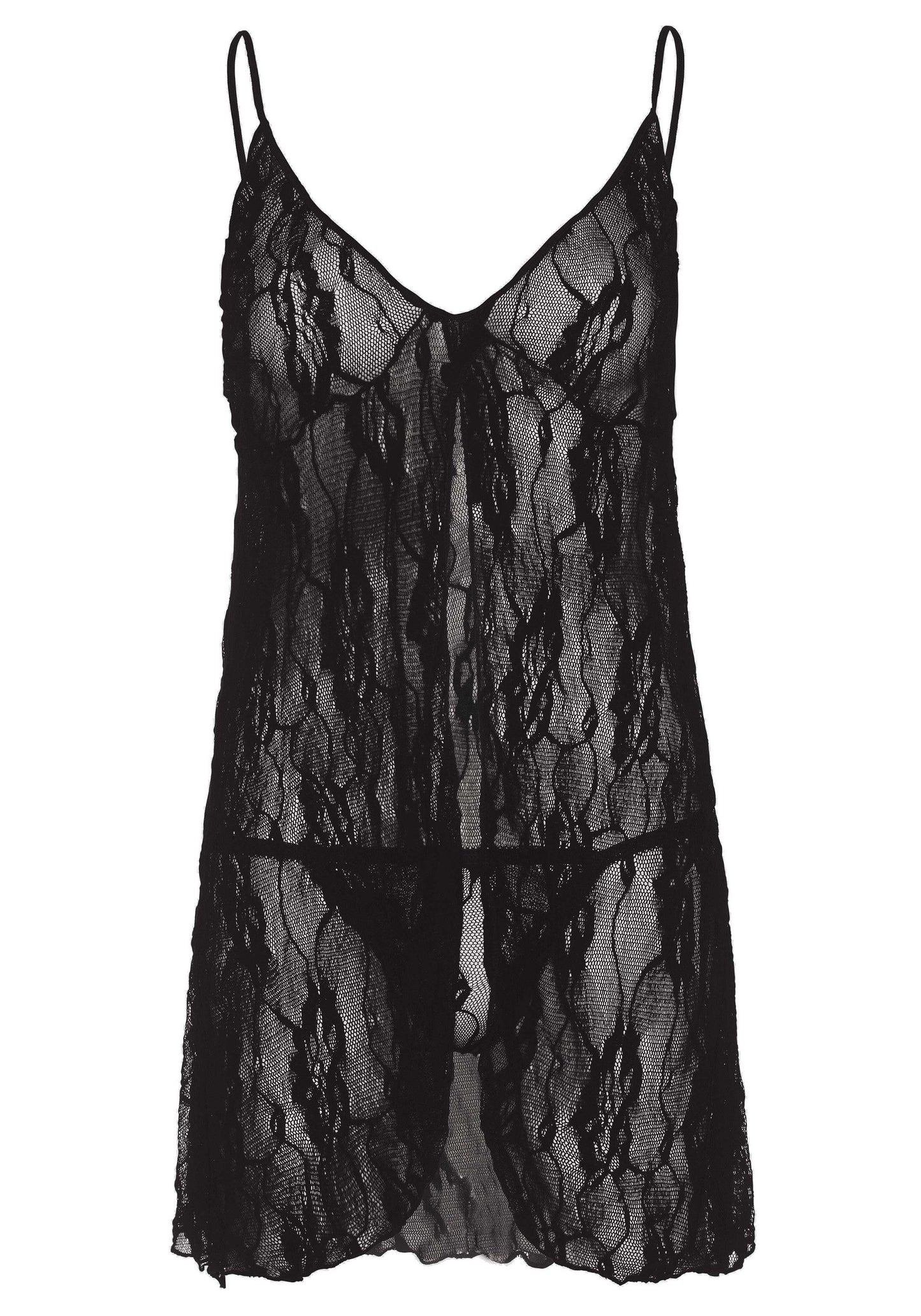 Leg Avenue Romantic Babydoll & G-String BLACK O/S - 0