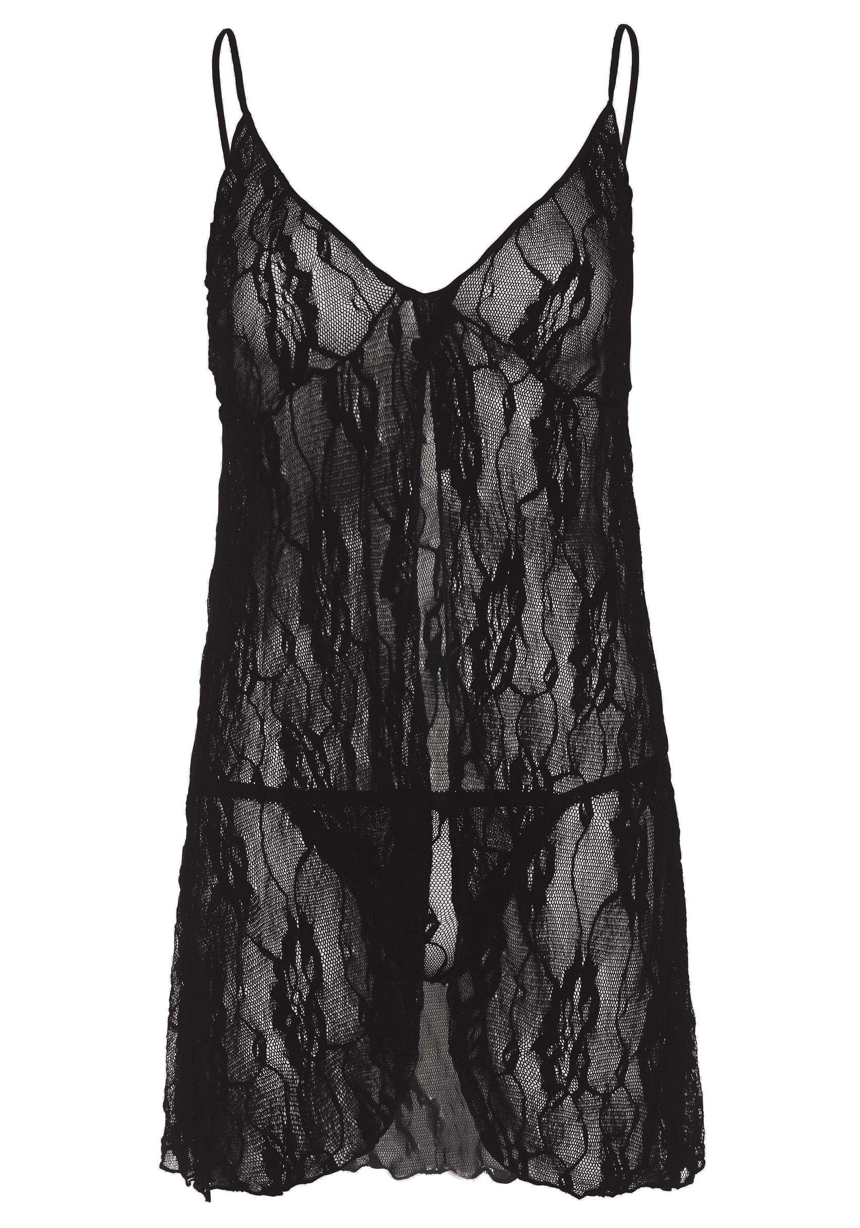 Leg Avenue Romantic Babydoll & G-String BLACK O/S - 0