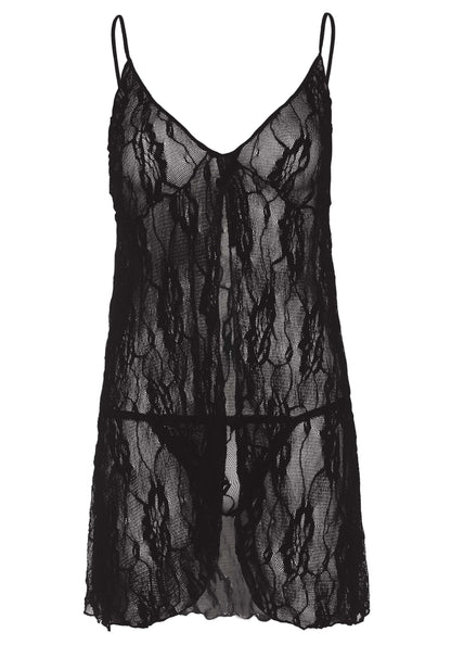 Leg Avenue Romantic Babydoll & G-String BLACK O/S - 0