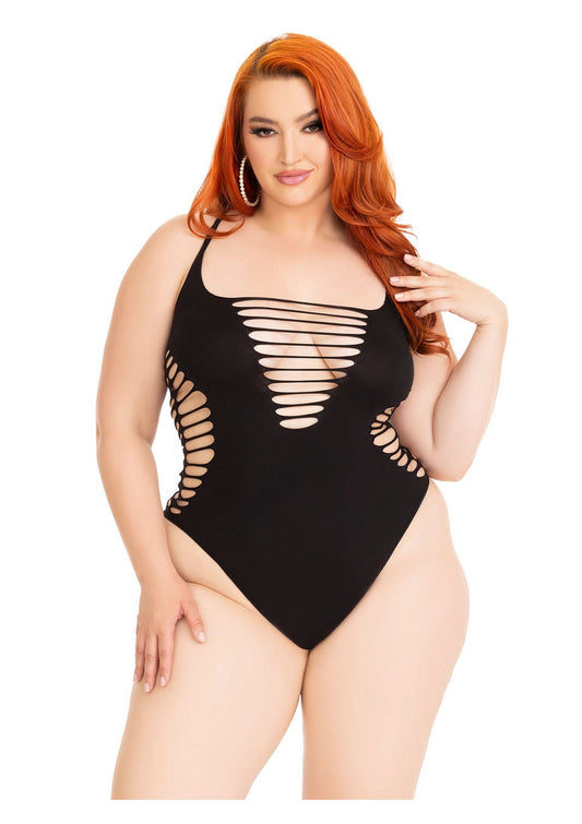 Leg Avenue Shredded thong bodysuit +