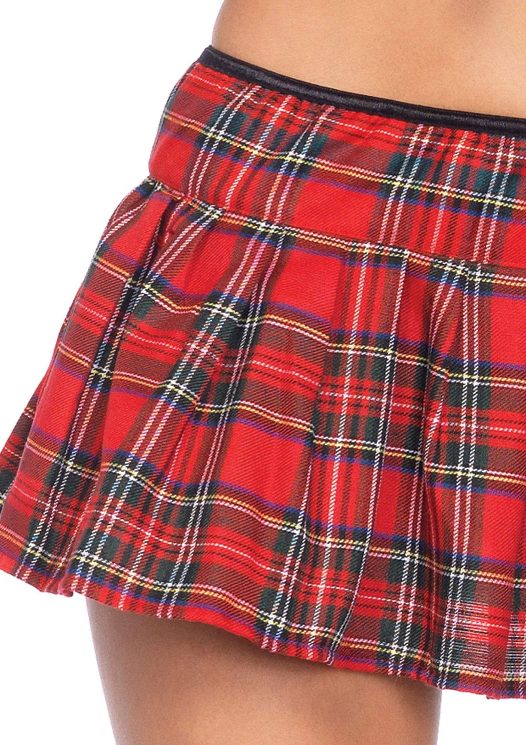 Leg Avenue Miss Prep School Top and Skirt RED XS - 1