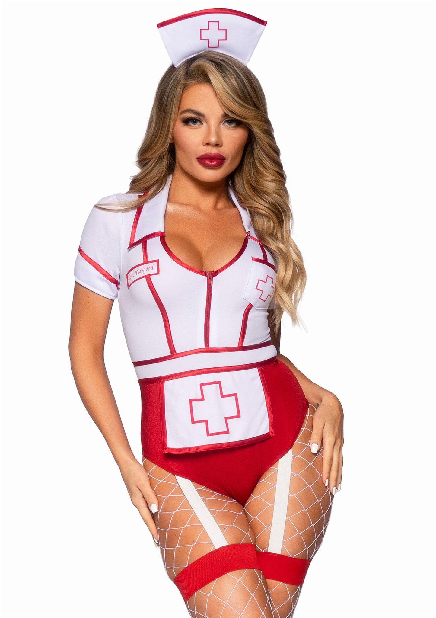 Leg Avenue Nurse Feelgood Bodysuit RED S - 0