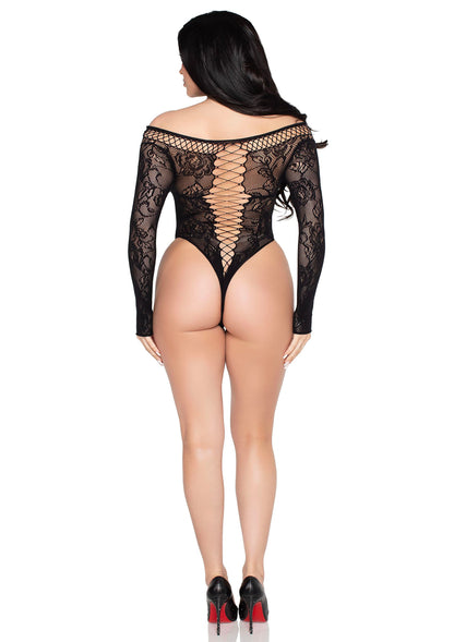 Net and Lace Teddy BLACK O/S - 5