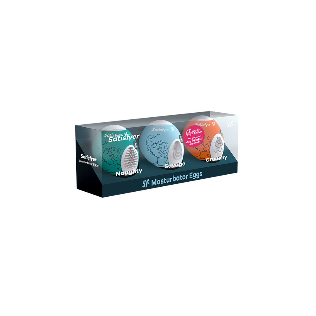 Masturbator Egg Set - Naughty, Savage, Crunchy - 3 Stuks Multicolor - 1