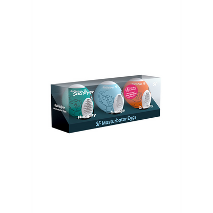 Masturbator Egg Set - Naughty, Savage, Crunchy - 3 Stuks Multicolor - 1
