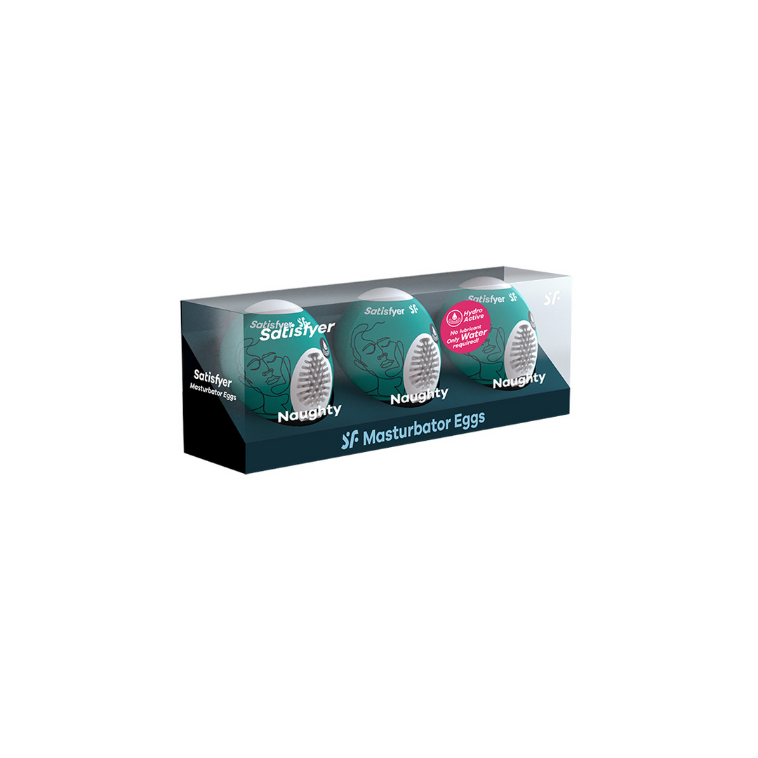 Naughty - Masturbator Egg Set - 3 Stuks - Donkergroen Grün - 1
