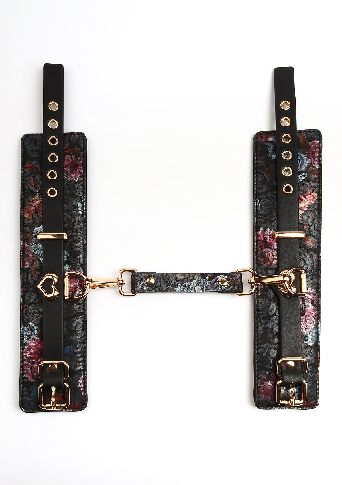 Floral Jacquard Wrist Cuffs BLACK - 1