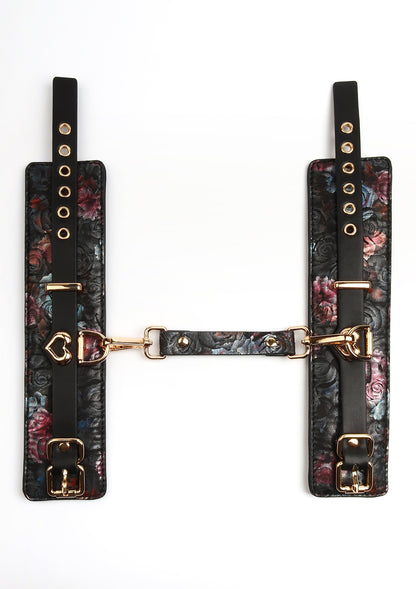 Floral Jacquard Wrist Cuffs BLACK - 1
