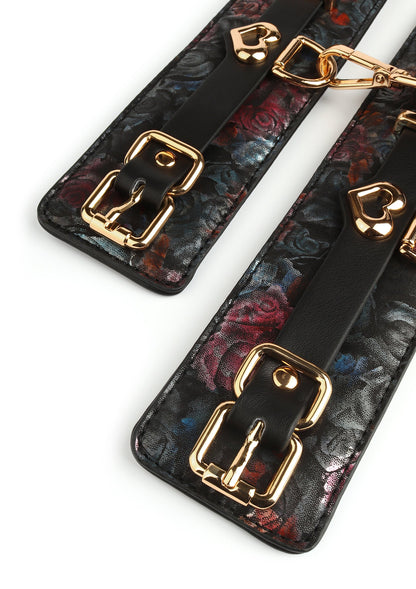 Floral Jacquard Wrist Cuffs BLACK - 4