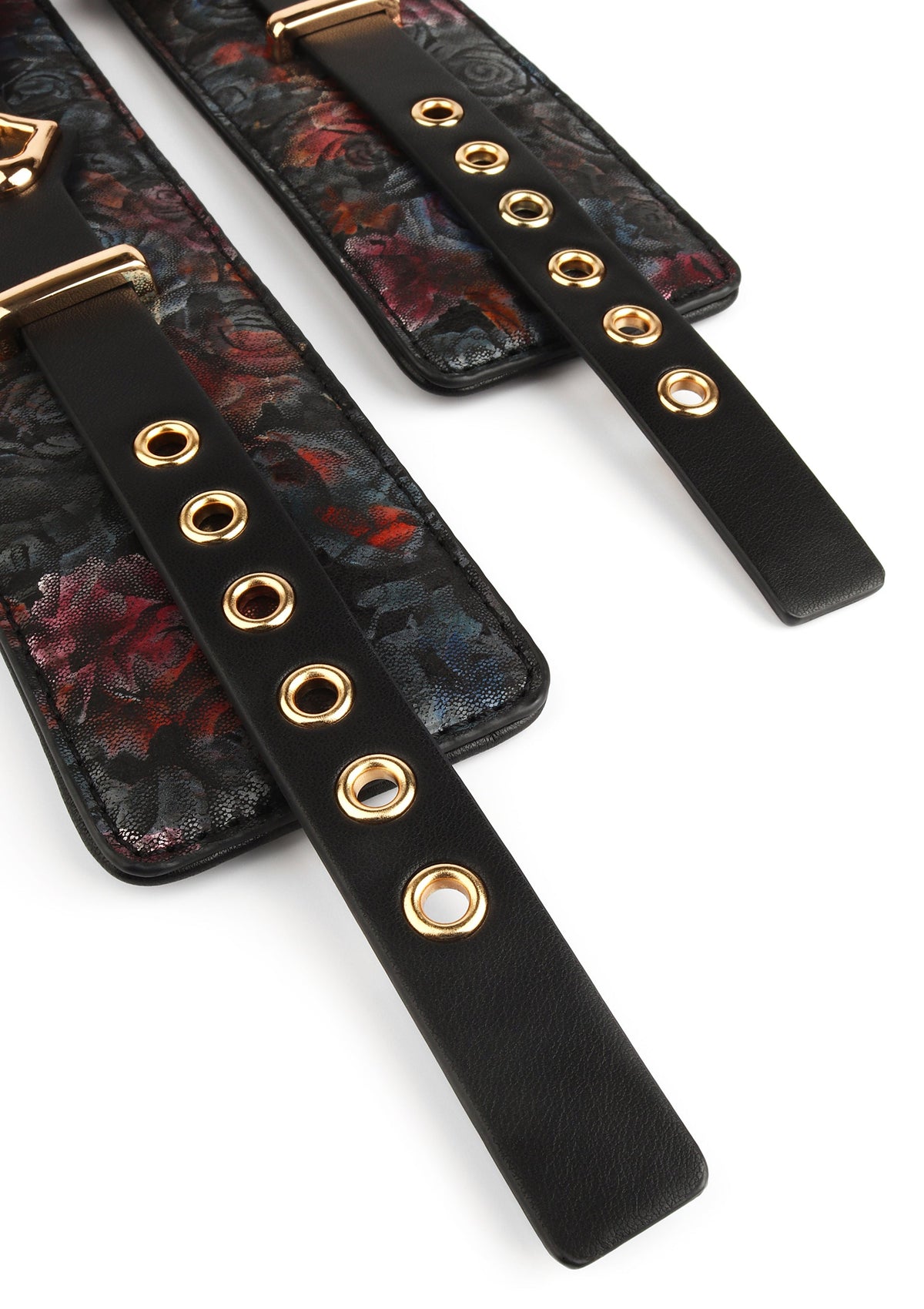 Floral Jacquard Wrist Cuffs BLACK - 5