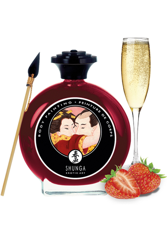 Shunga Edible Body Paint 100ml - Aardbei