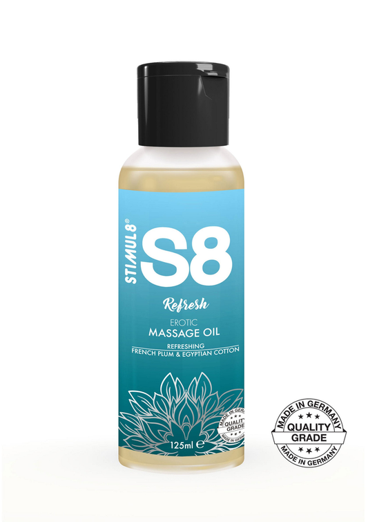 S8 Massage Oil 125ml - French Plum en Egyptian Cotton