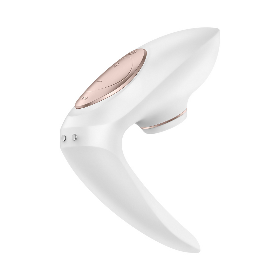 Pro 4 - Couples Air Pulse Stimulator and Vibration - White/Rose Gold Wit - 3
