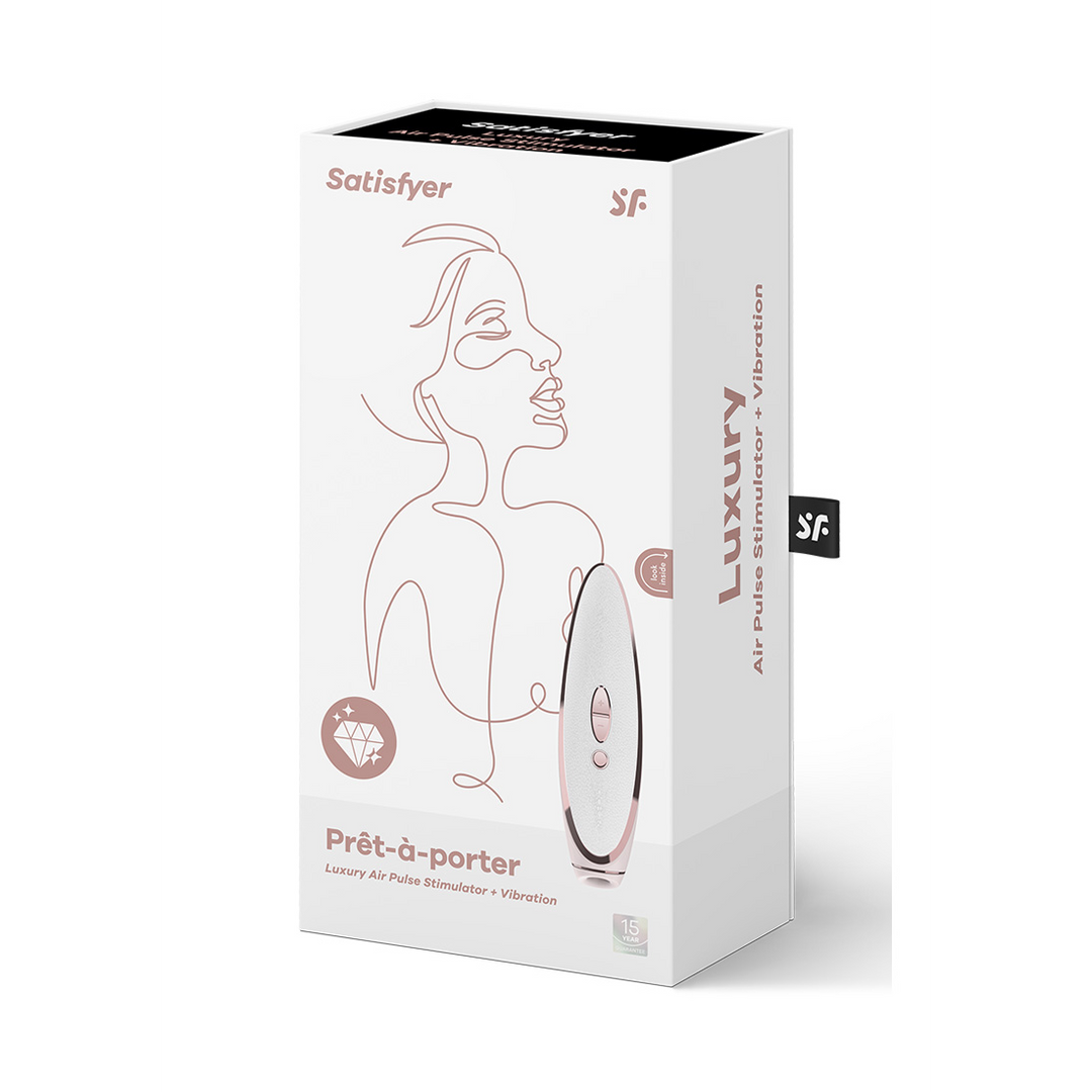 Prêt-á-Porter - Luxury Air Pulse Stimulator and Vibration - White/Rose Gold Wit - 3