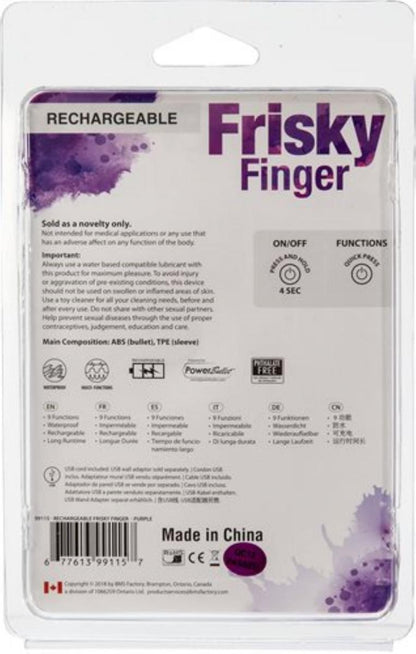 Frisky Finger Oplaadbare Bullet Vibrator - Paars