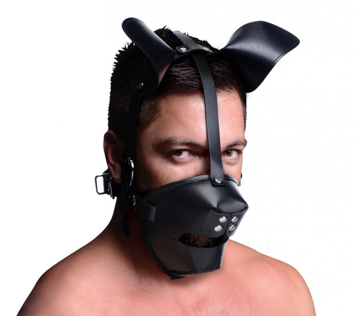 Puppy Play Masker Met Ballgag - Zwart