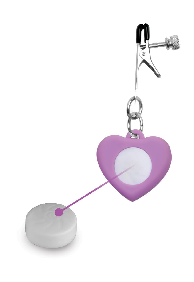 Charmed - Heart Verstelbare Tepelklemmen Met LED Verlichting