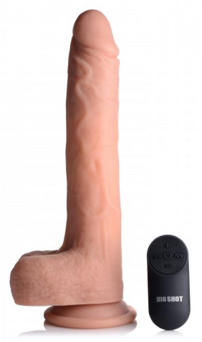 Vibrerende & Stotende Realistische XL Dildo met Zuignap en Ballen -16.5 cm