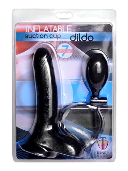 Inflatable Suction Cup Dildo - Zwart