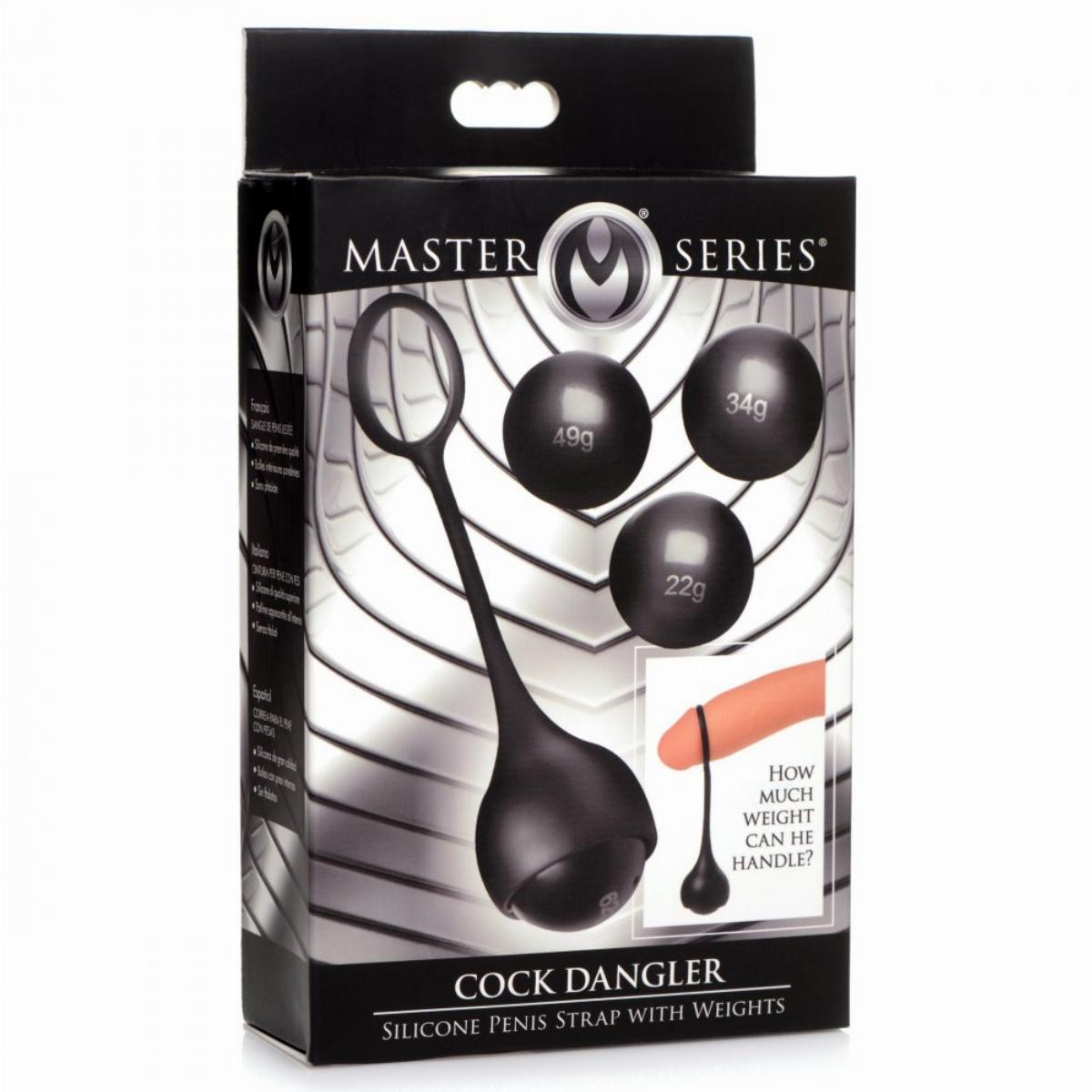 Cock Dangler Siliconen Penishanger Met Gewichten - Zwart